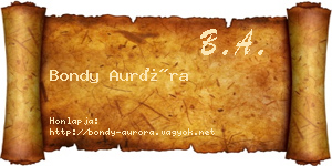 Bondy Auróra névjegykártya